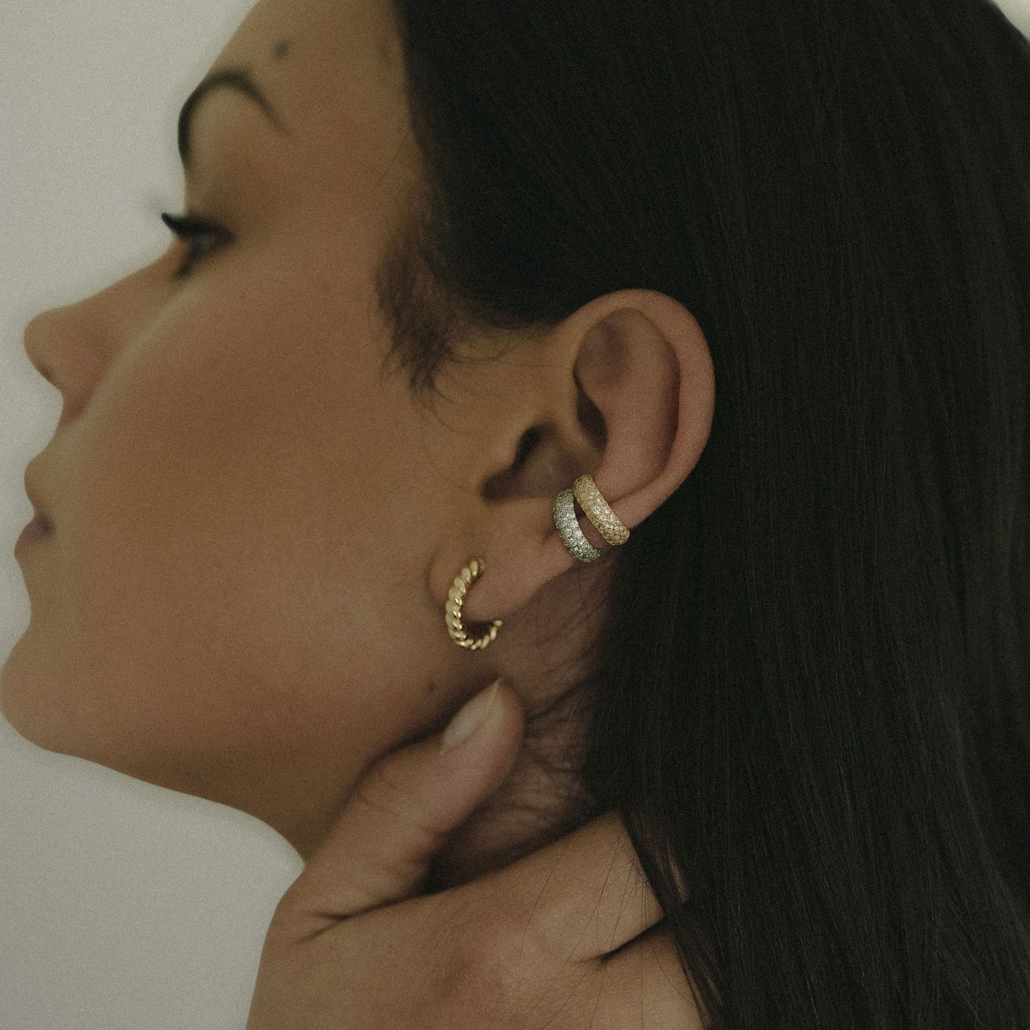 Isabella Ear Cuff - White Gold