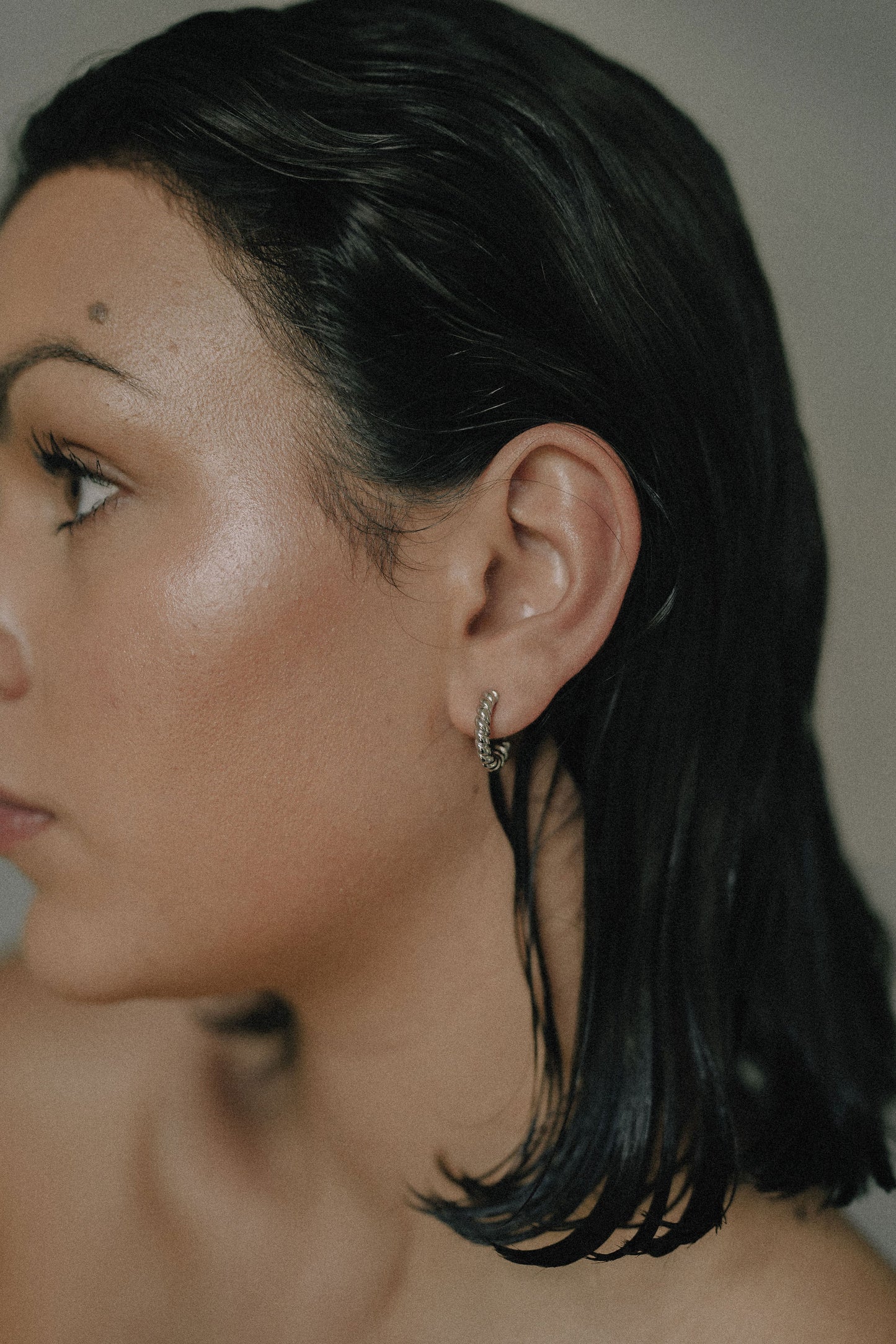 Mae Clip On Hoops - White Gold