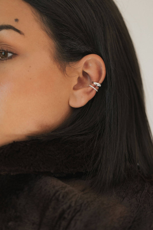 Luna Ear Cuff - White Gold