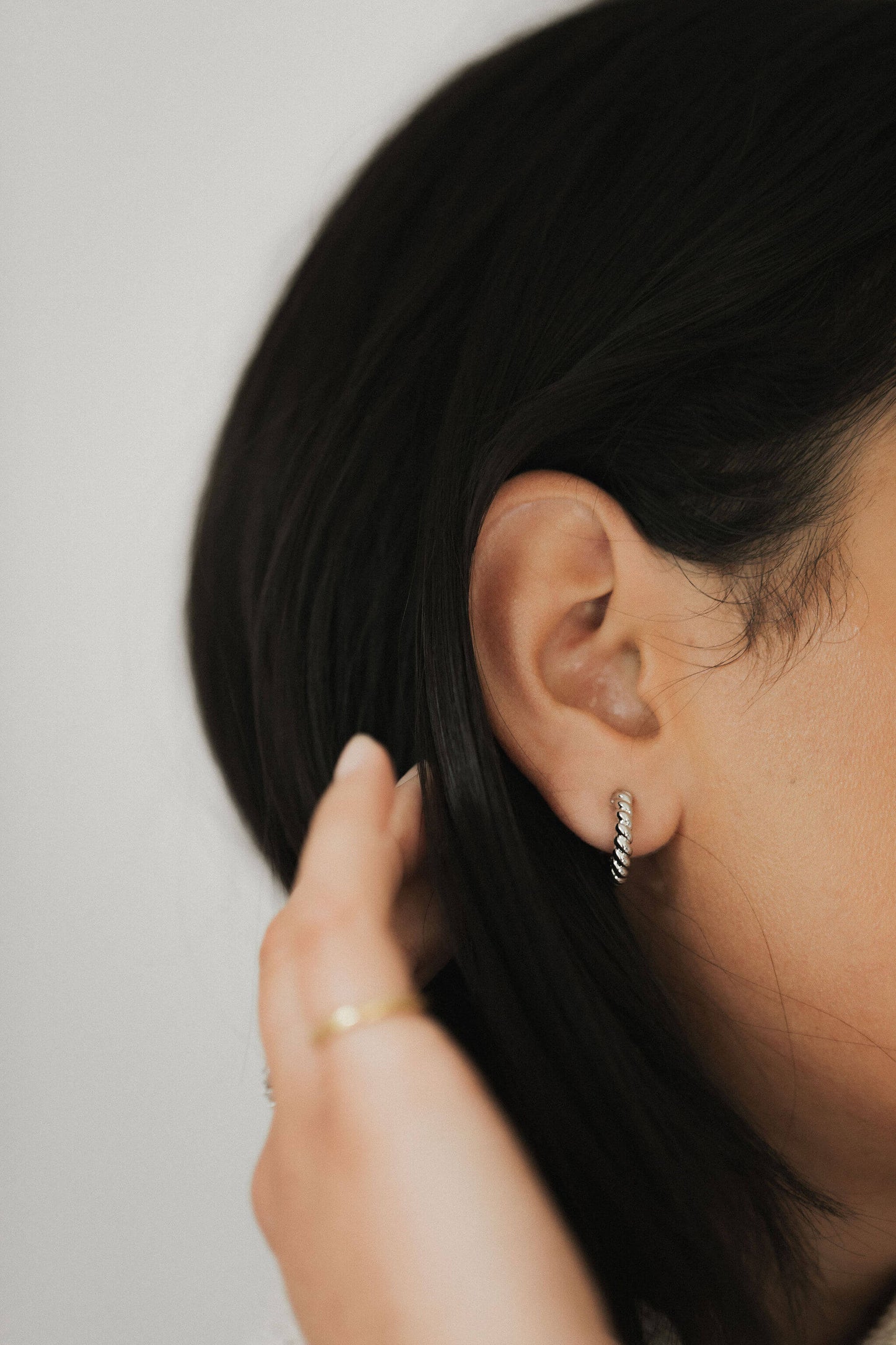 Mae Clip On Hoops - White Gold