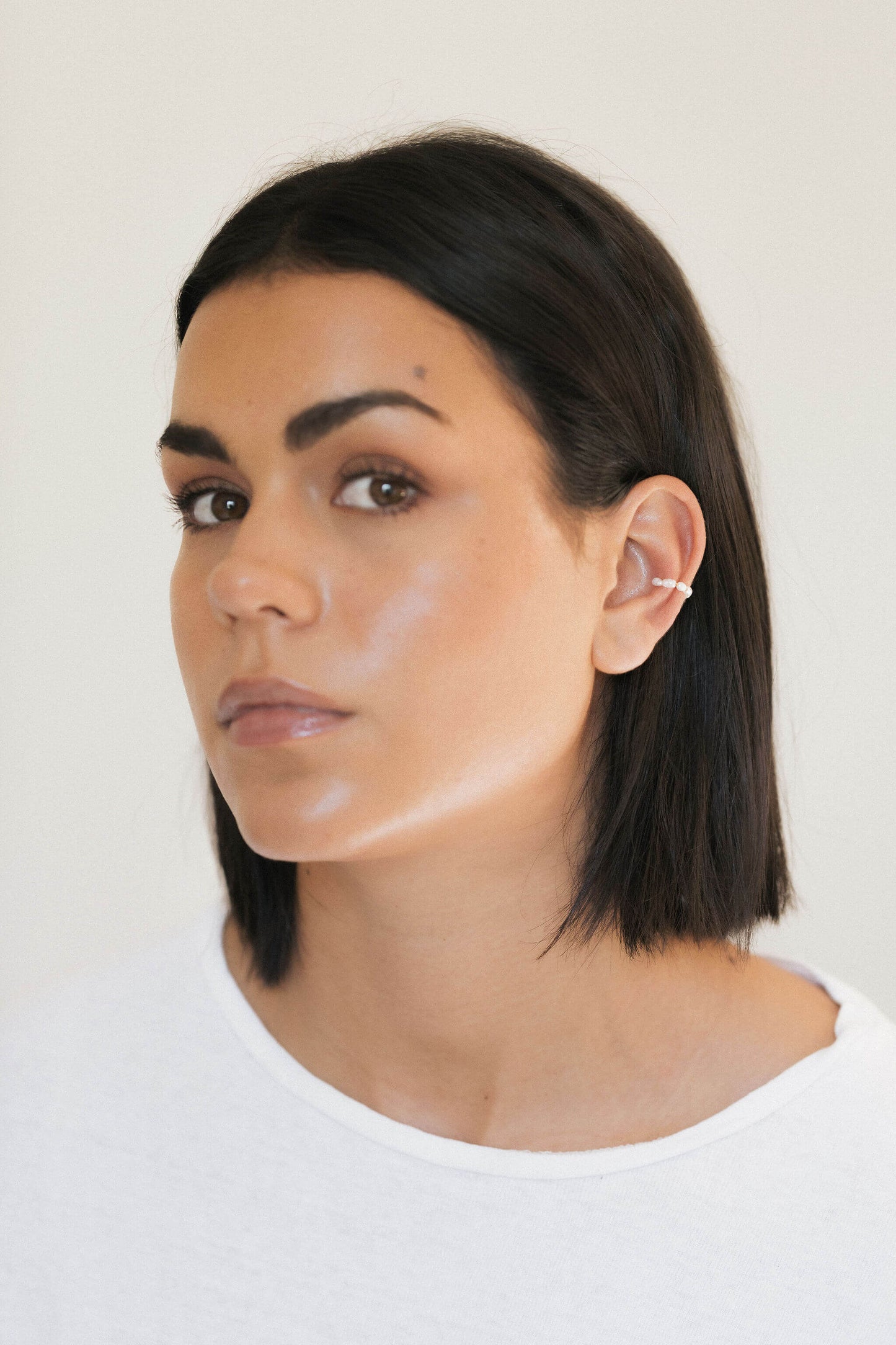 June Ear Cuff - White Gold