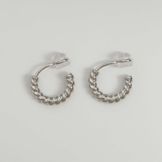 Mae Clip On Hoops - White Gold